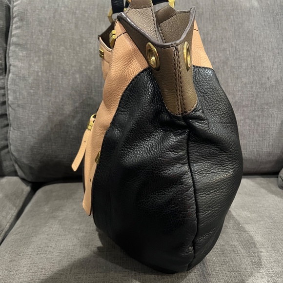 ORYANY Black/Tan Multi Leather Boho Tote Bag - Picture 3 of 12